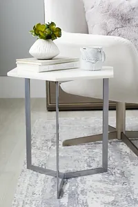 Mandie Silver Marble Accent Table