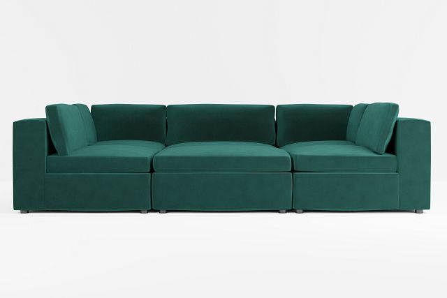 Destin Joya Green Velvet 6-piece Pit Sectional