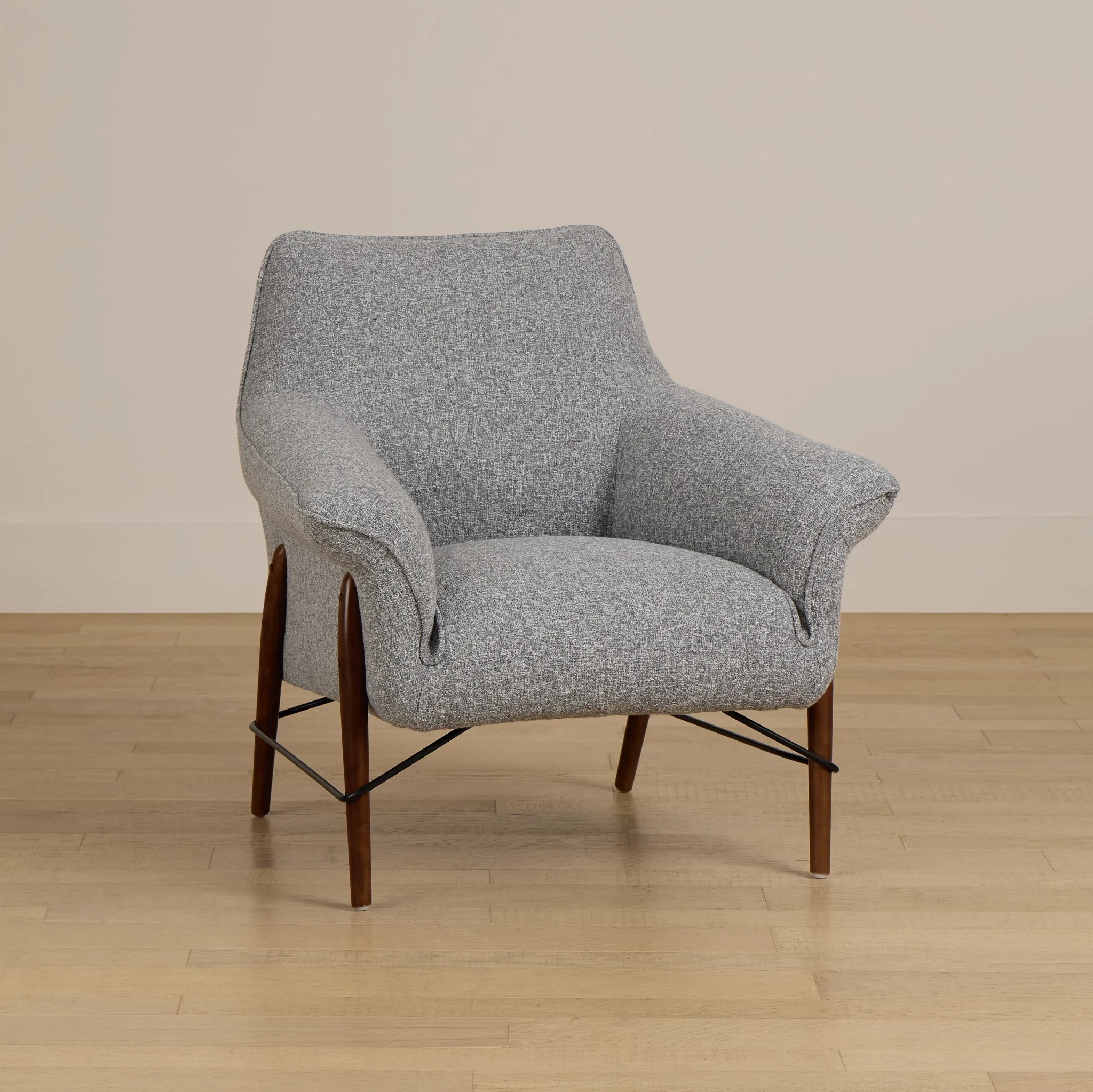 Nathan Dark Gray Fabric Accent Chair