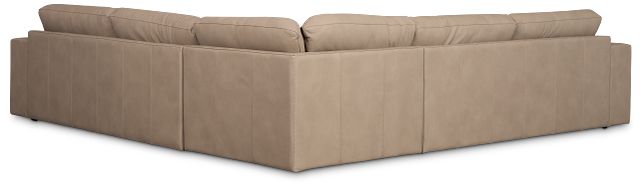 Kellan Taupe Leather Small Two-arm Sectional