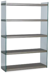 Olympia Gray Glass Bookcase