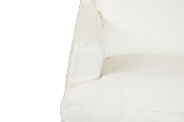 Amari White Leather Right Chaise Sectional