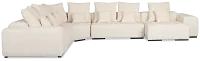 Skylar White Fabric Medium Right Chaise Sectional