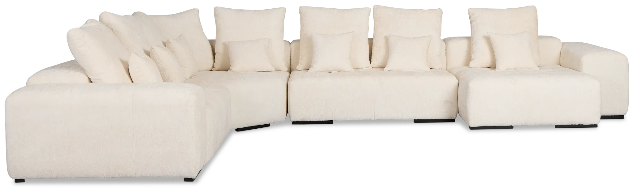 Skylar White Fabric Medium Right Chaise Sectional