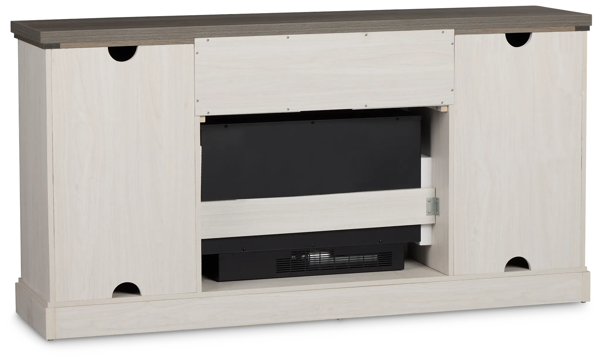 Westlake Two-tone 65" Tv Stand With Fireplace Insert