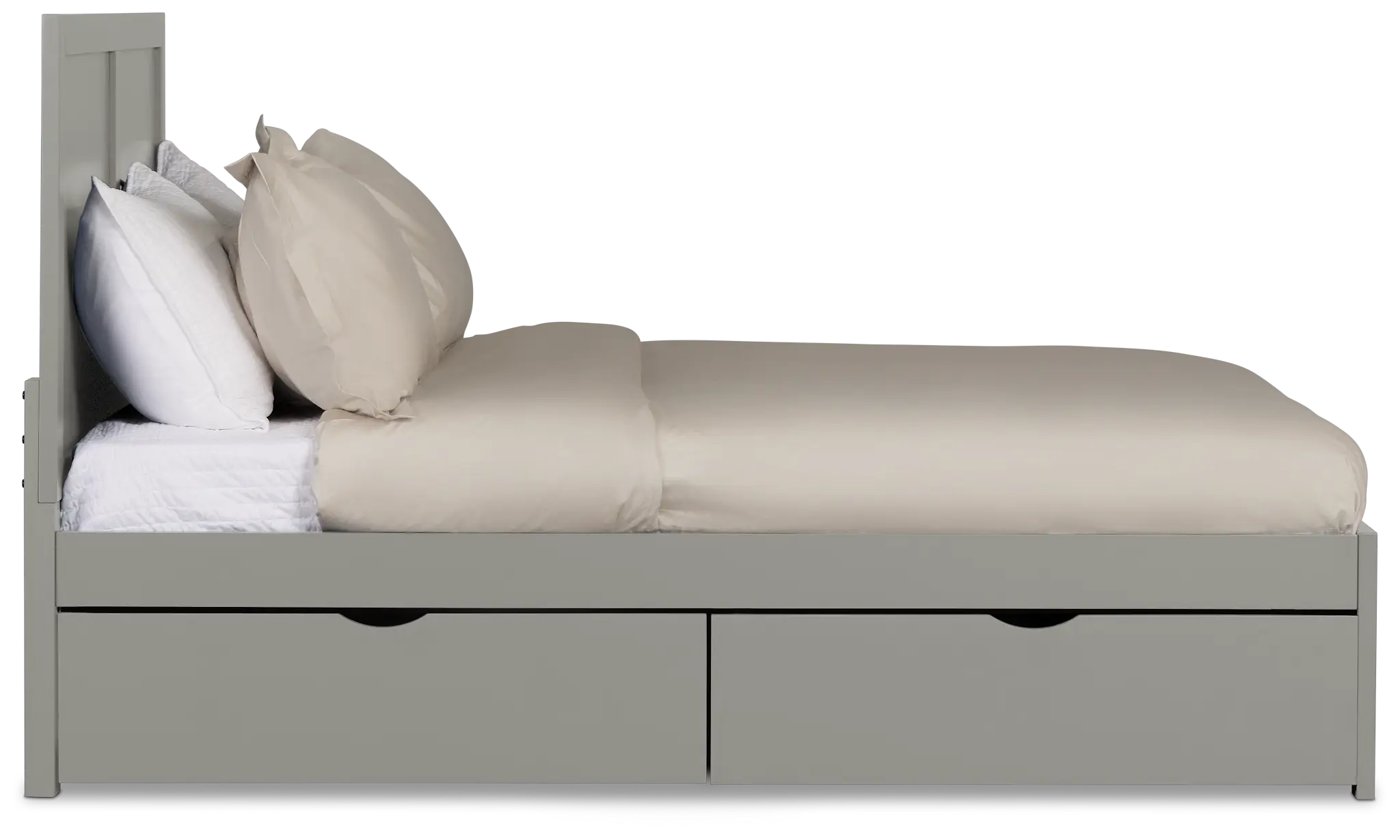 Charleston Gray Panel Bed With 4 Storage Drawers Charleston Gray Panel Bed With 4 Storage Drawers