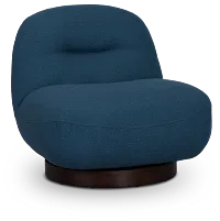 Aaliyah Dark Blue Fabric Swivel Accent Chair