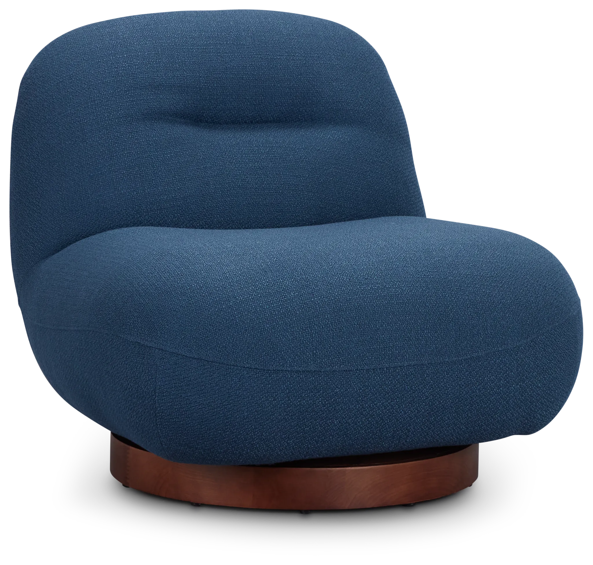 Aaliyah Dark Blue Fabric Swivel Accent Chair