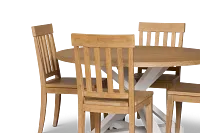 Nantucket Two-tone Pine Round Table & 4 Light Tone Chairs