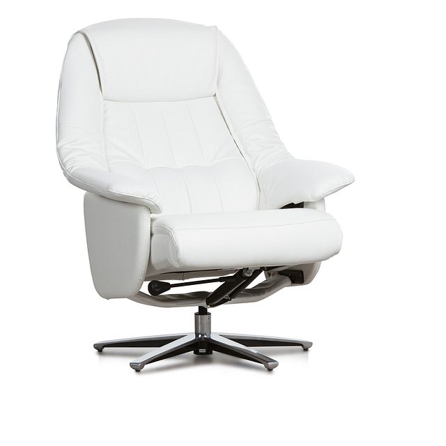 Jones White Micro Recliner & Ottoman