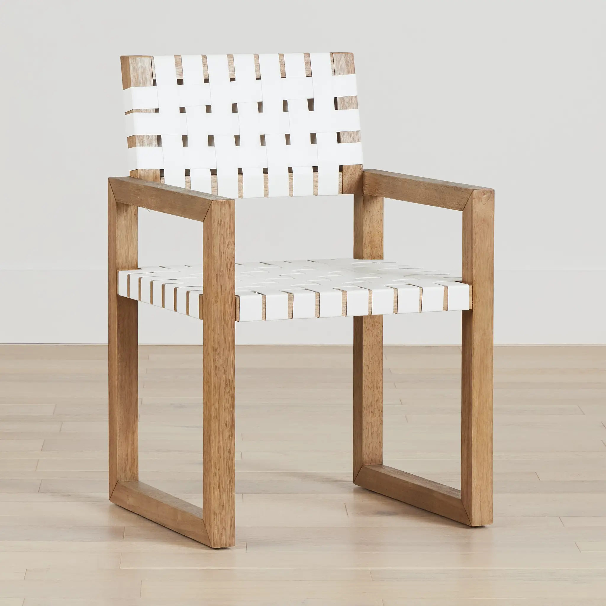 Haven White Woven Leather Arm Chair Haven White Woven Leather Arm Chair