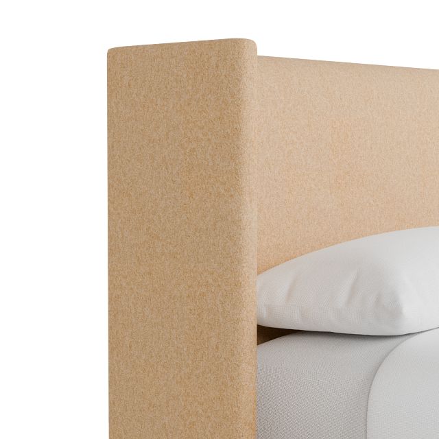 Captiva Merino Taupe 48" Upholstered Shelter Bed