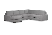 Edgewater Revenue Gray Medium Left Chaise Sectional
