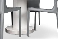 Miami White 47" Round Table & 4 Upholstered Chairs