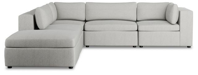 Destin Sutton Gray Fabric 5pc Bumper Sectional
