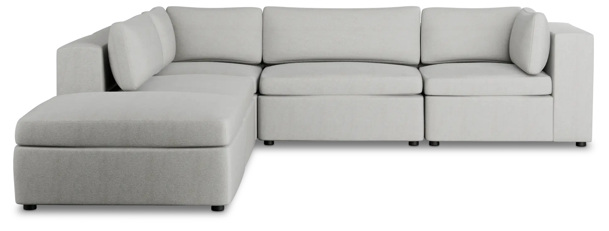 Destin Sutton Gray Fabric 5pc Bumper Sectional Destin Sutton Gray Fabric 5pc Bumper Sectional