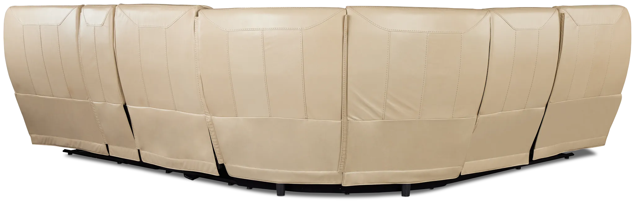 Casey Light Beige Lthr/vinyl Medium Triple Power 2-arm Sectional