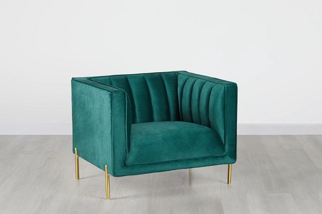 Bella Dark Green Velvet Chair