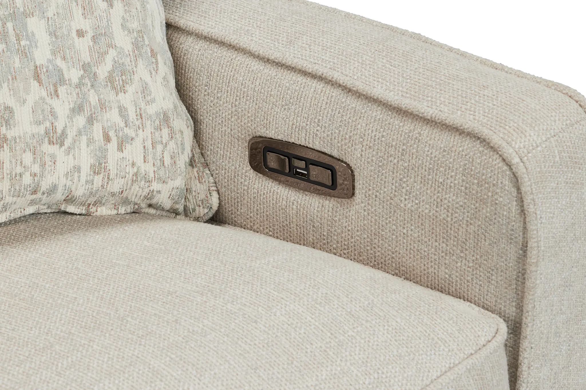 Bayside Light Beige Fabric Power Reclining Sofa Bayside Light Beige Fabric Power Reclining Sofa