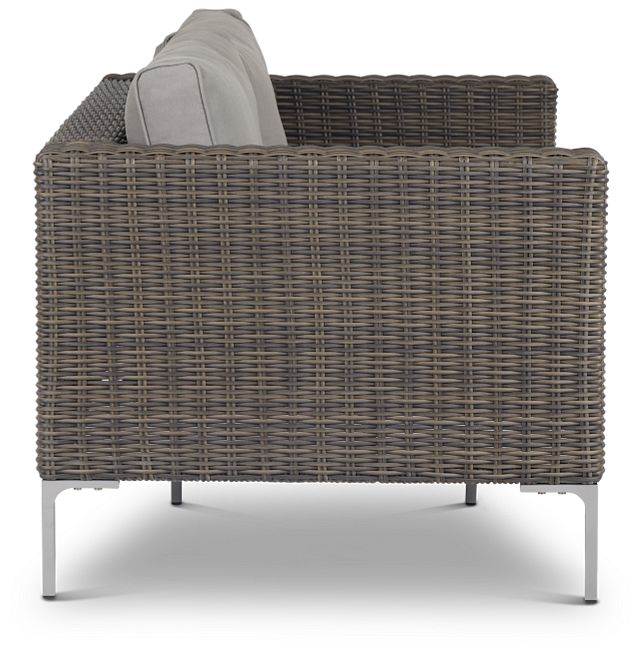 Tulum Gray Woven Loveseat W/ Cushion