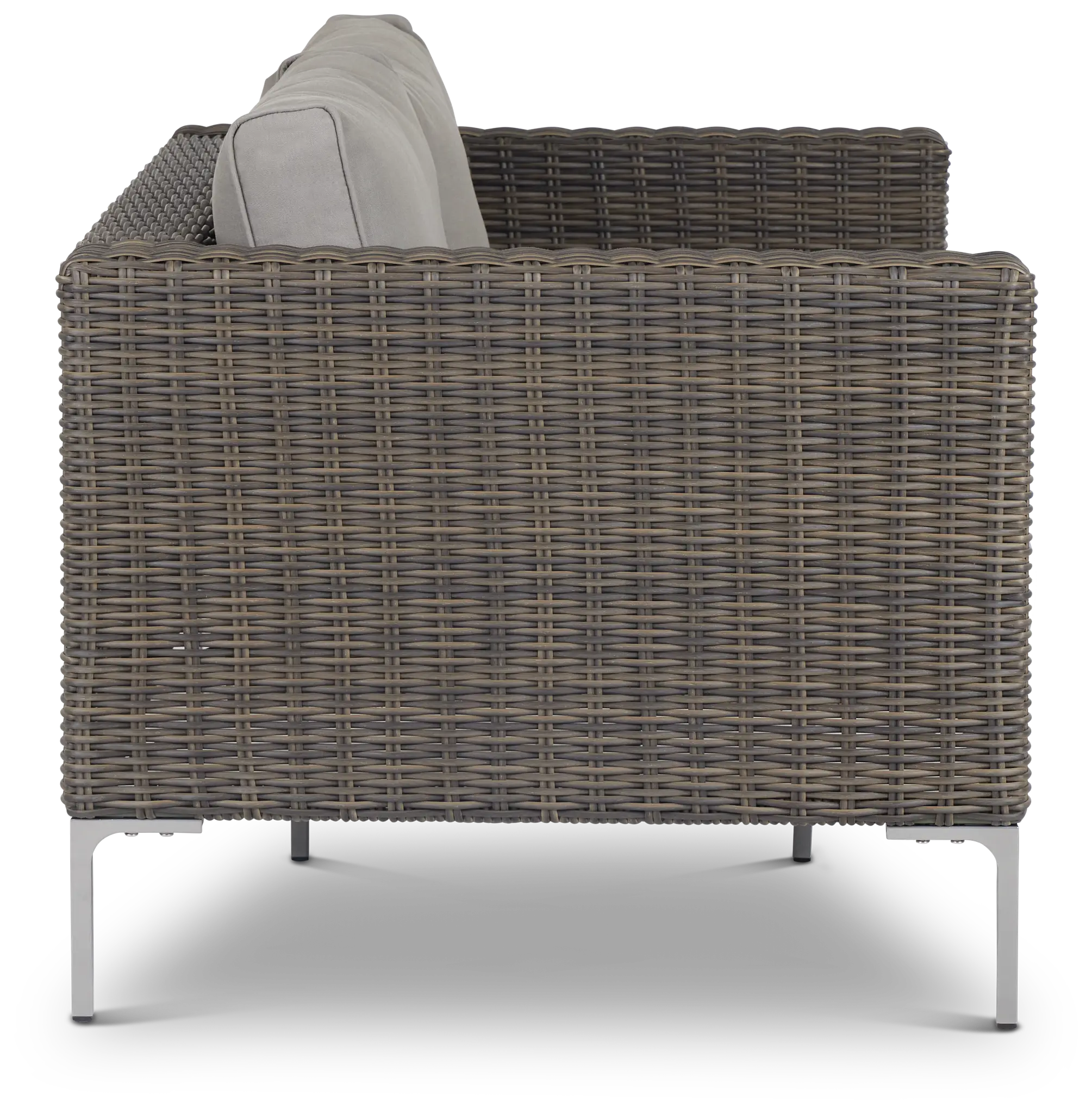 Tulum Gray Woven Loveseat W/ Cushion Tulum Gray Woven Loveseat W/ Cushion