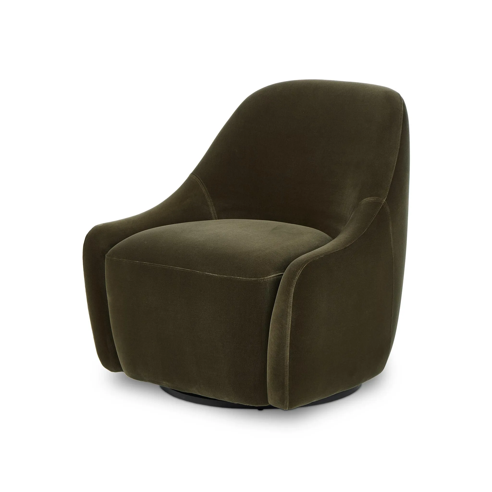 Four Hands Lenin Dark Green Velvet Swivel Accent Chair