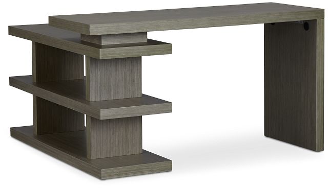 Olympia Gray Wood L Desk