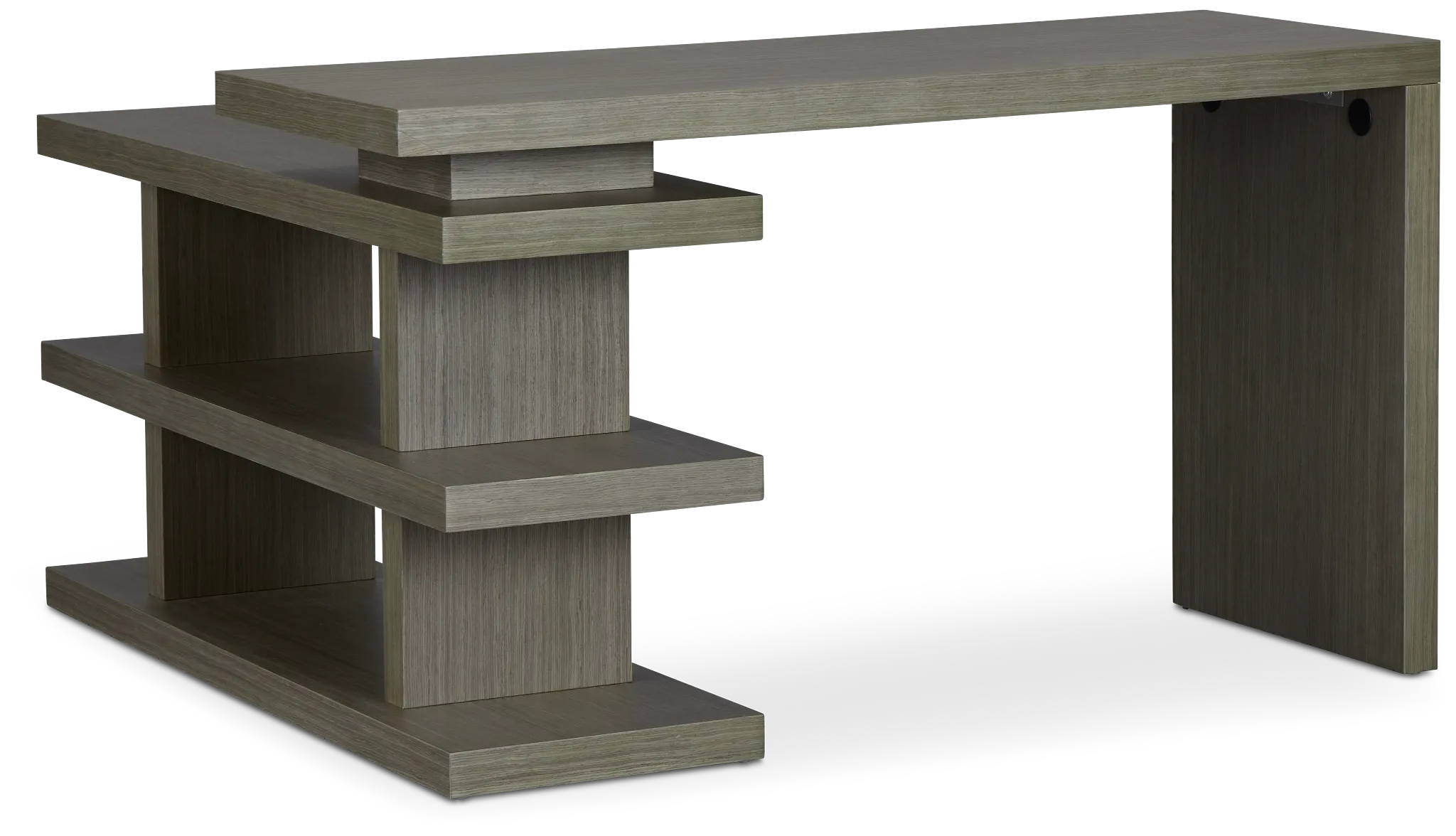 Olympia Gray Wood L Desk