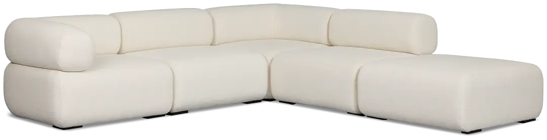 Celeste Light Beige Fabric 5-piece Right Facing Bumper Sectional Celeste Light Beige Fabric 5-piece Right Facing Bumper Sectional