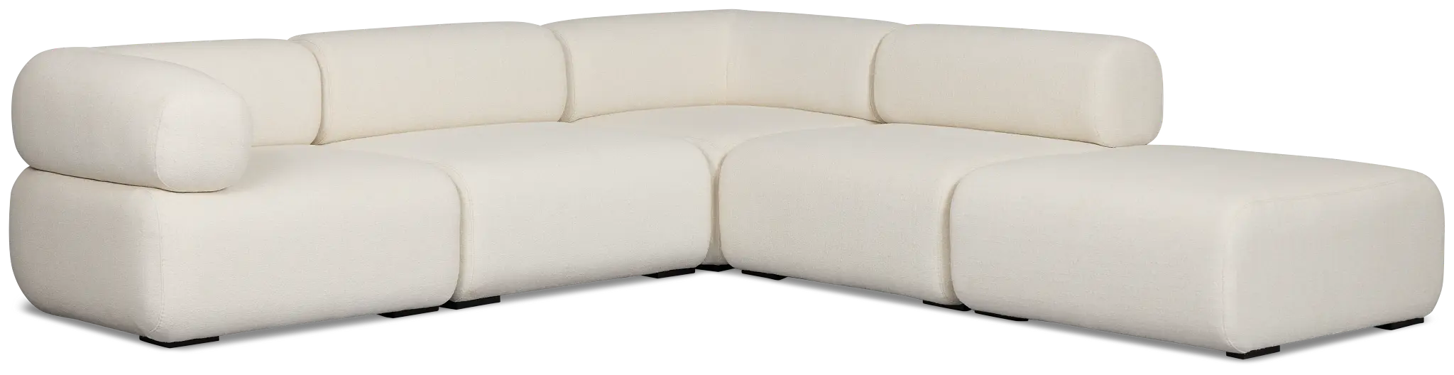 Celeste Light Beige Fabric 5-piece Right Facing Bumper Sectional Celeste Light Beige Fabric 5-piece Right Facing Bumper Sectional