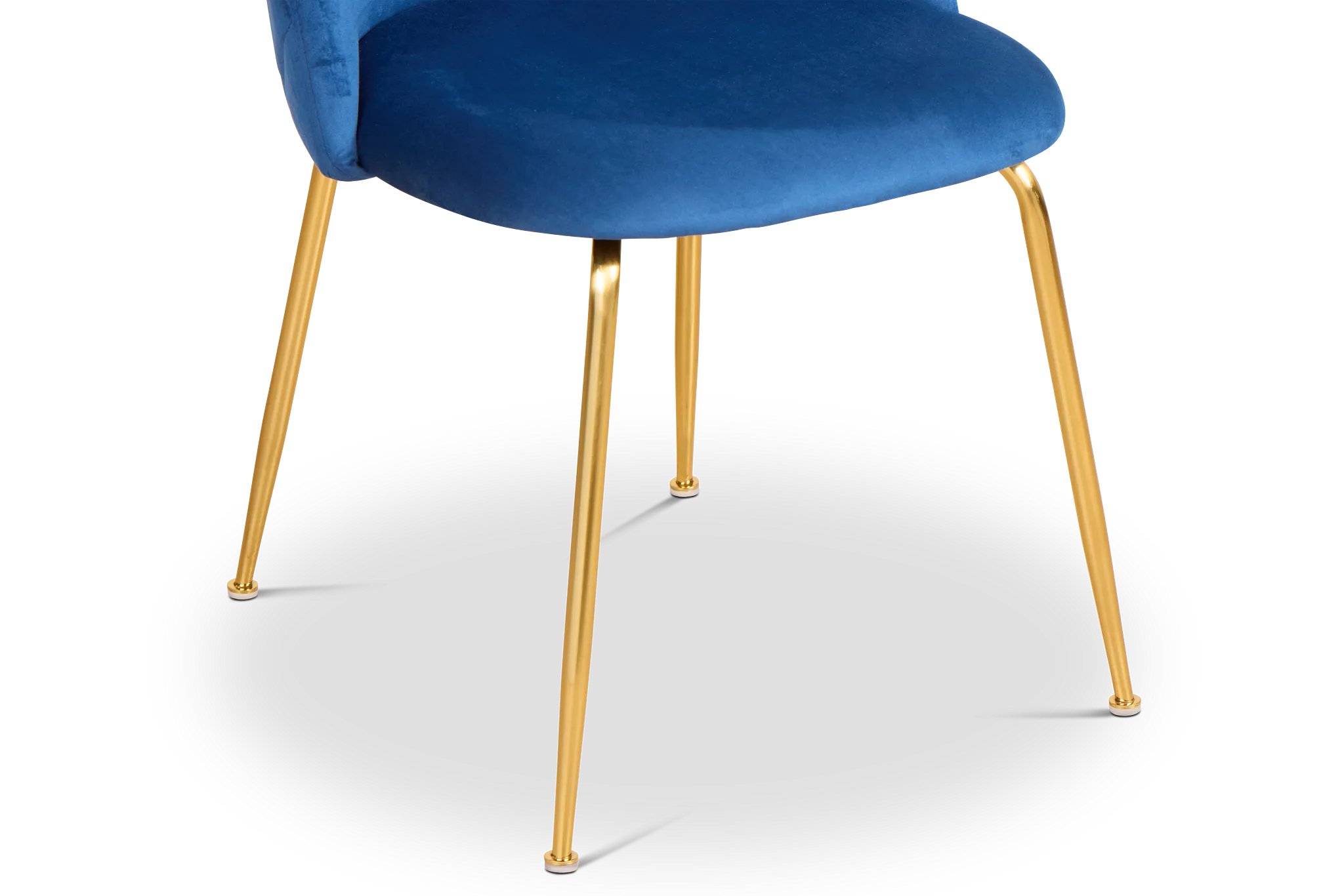 Capri Dark Blue Velvet Upholstered Side Chair W/ Gold Legs