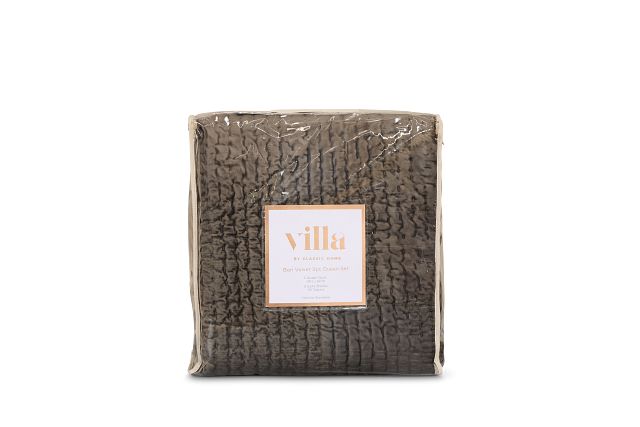 Barin Dark Gray Coverlet Set