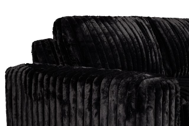 Teddy Black Fabric Right Chaise Sectional