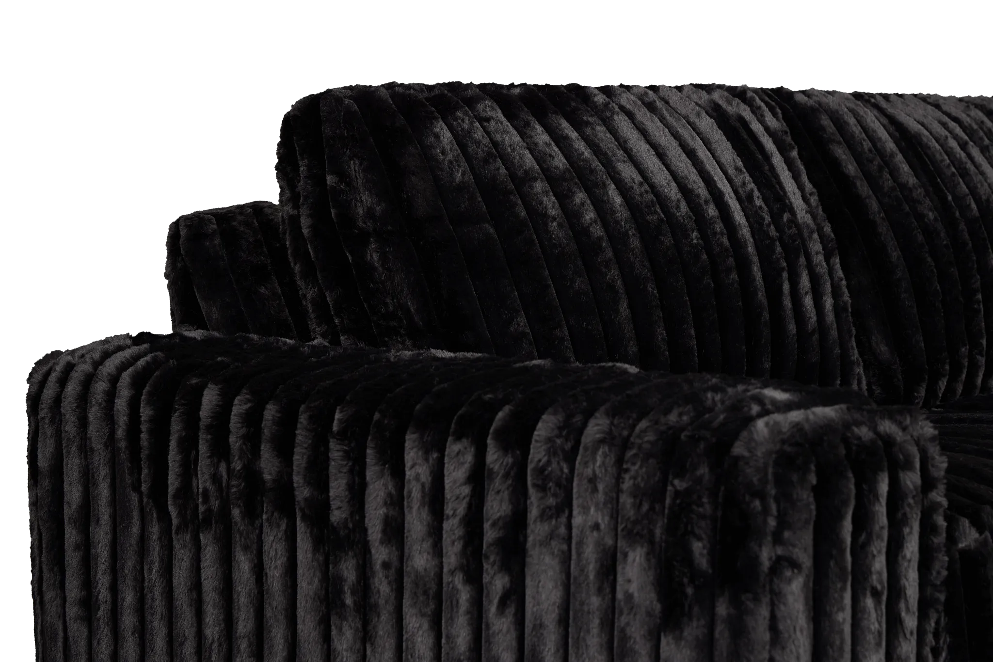 Teddy Black Fabric Right Chaise Sectional