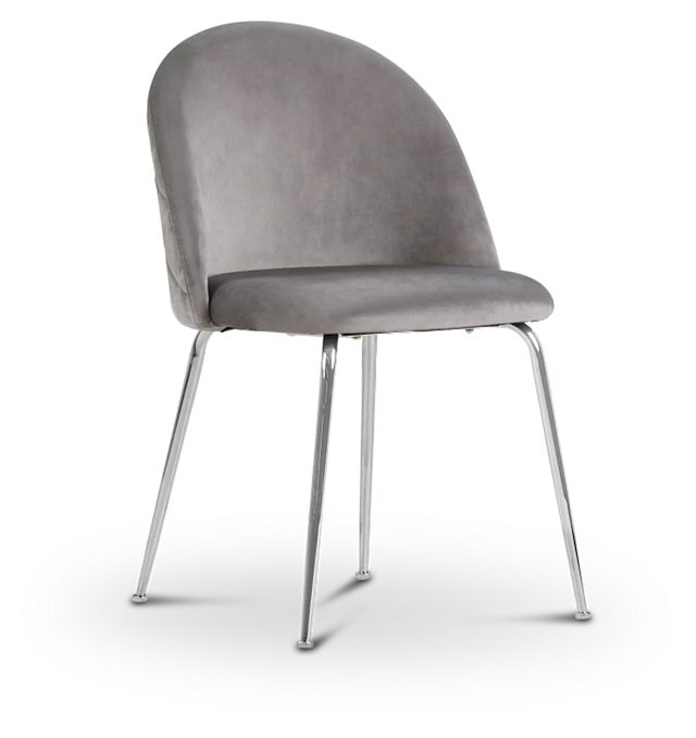 Capri Gray Upholstered Side Chair W/ Chrome Legs (1)