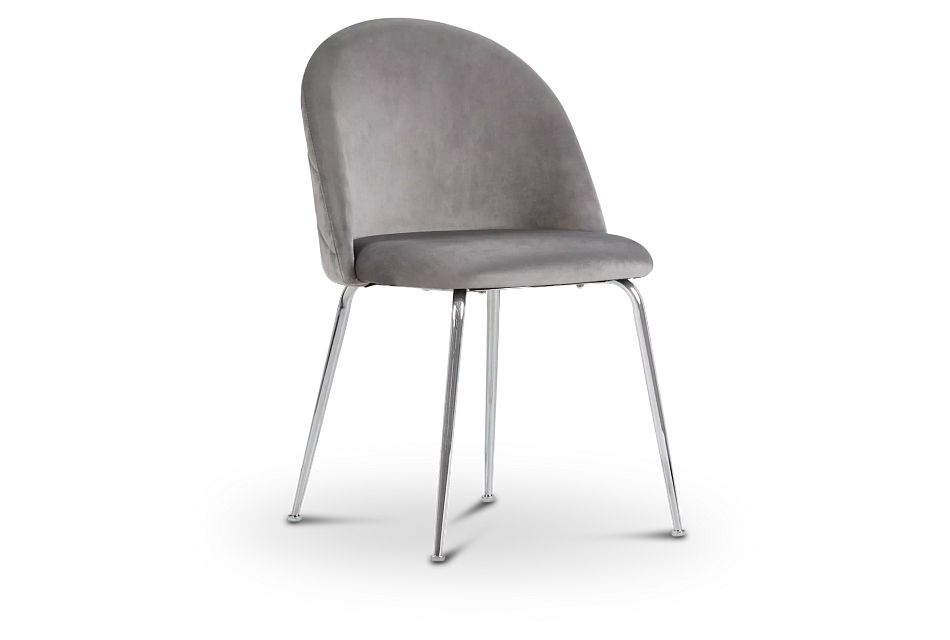Capri Gray Upholstered Side Chair W/ Chrome Legs (950 x 640 Pixel)