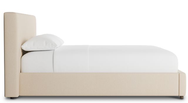 Grayton Peyton Beige 44" Upholstered Platform Bed