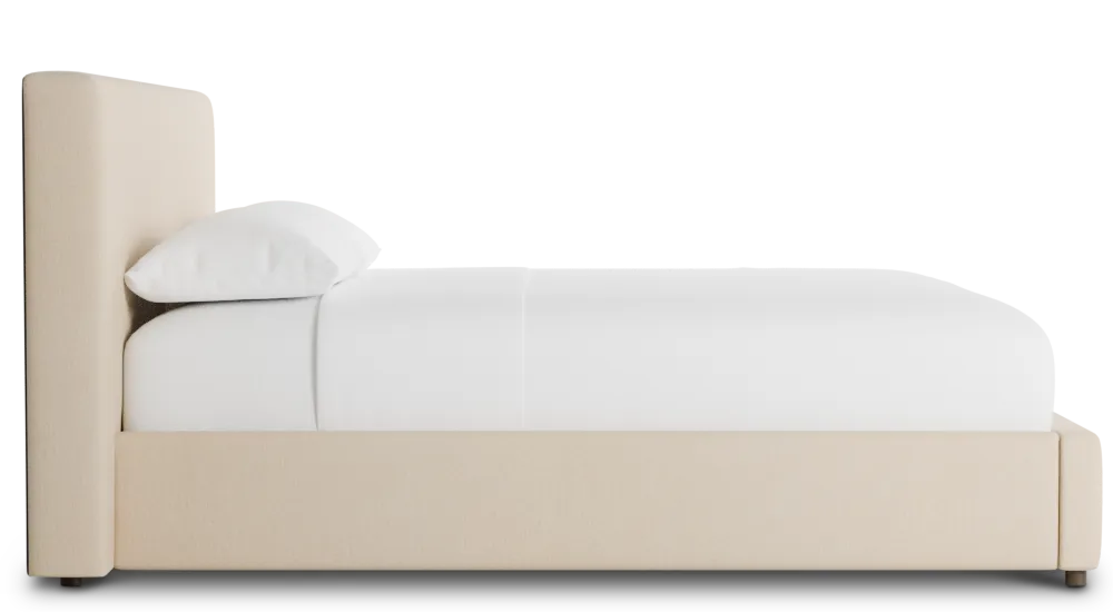 Grayton Peyton Beige 44" Upholstered Platform Bed