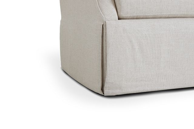 Clayton White Fabric Swivel Accent Chair