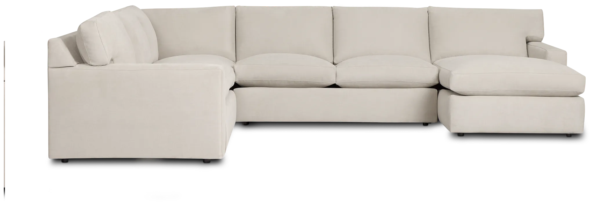 Hudson Gray Fabric Medium Right Chaise Sectional