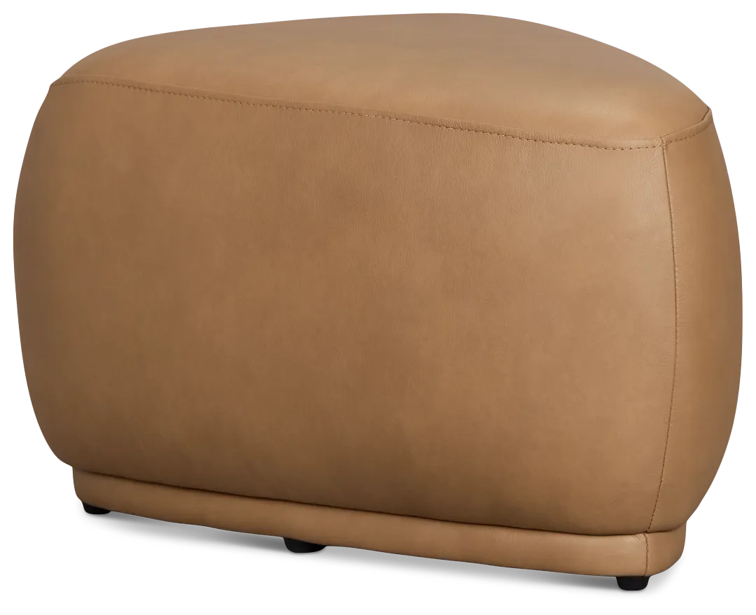 Jovi Brown Leather Small Accent Ottoman