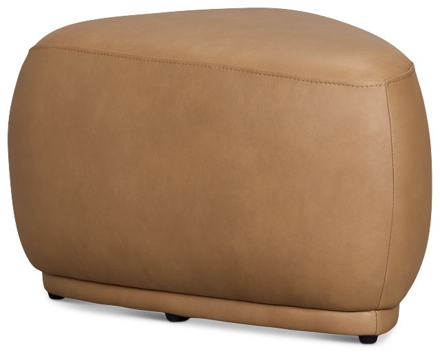 Jovi Brown Leather Small Accent Ottoman
