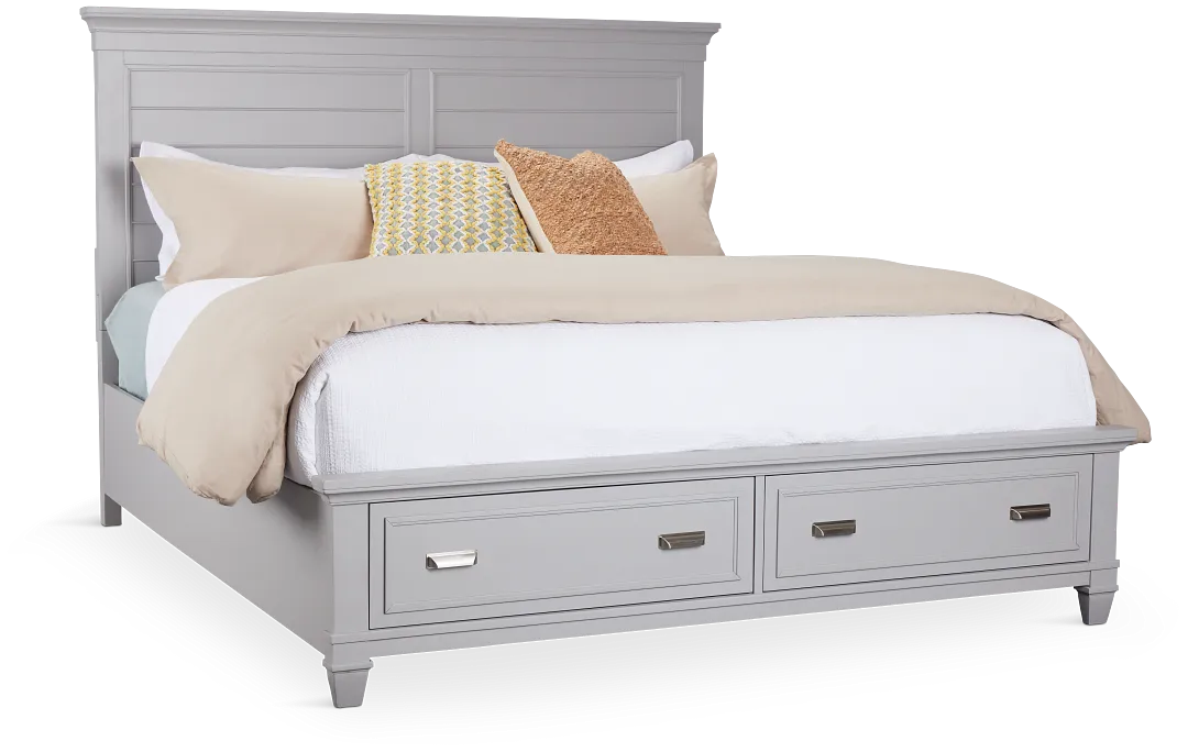 Cape Cod Gray Panel Storage Bed