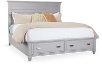 Cape Cod Gray Panel Storage Bed