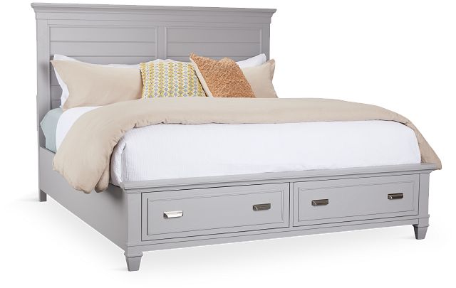 Cape Cod Gray Panel Storage Bed