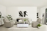 Eclipse Light Gray Lthr/vinyl Power Recliner