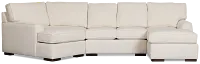 Sinclair Light Beige Fabric Right Chaise Cuddler Sectional