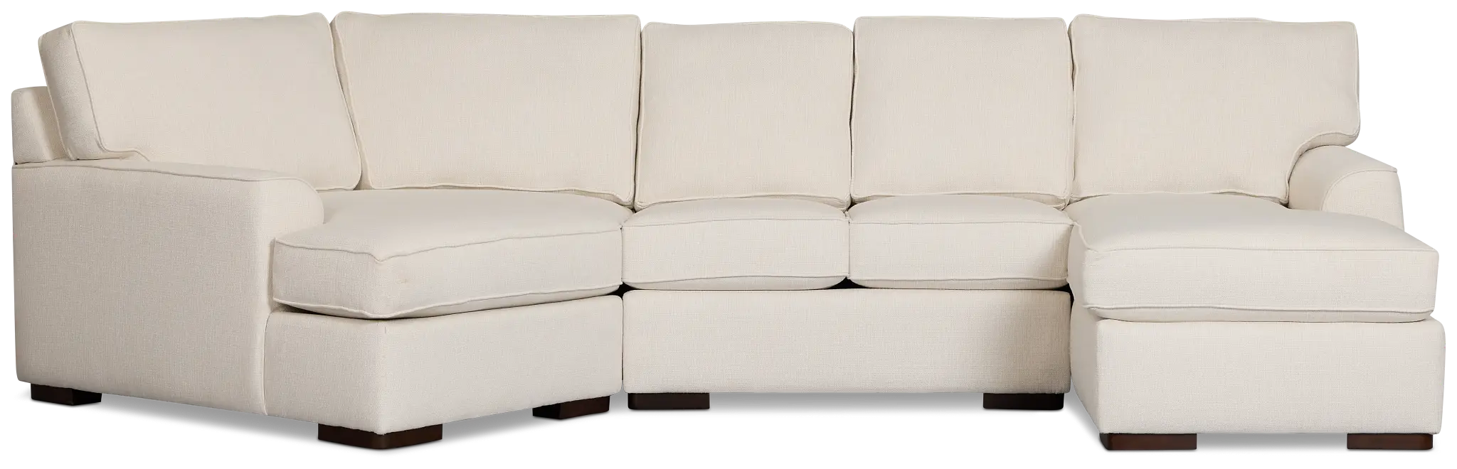 Sinclair Light Beige Fabric Right Chaise Cuddler Sectional Sinclair Light Beige Fabric Right Chaise Cuddler Sectional