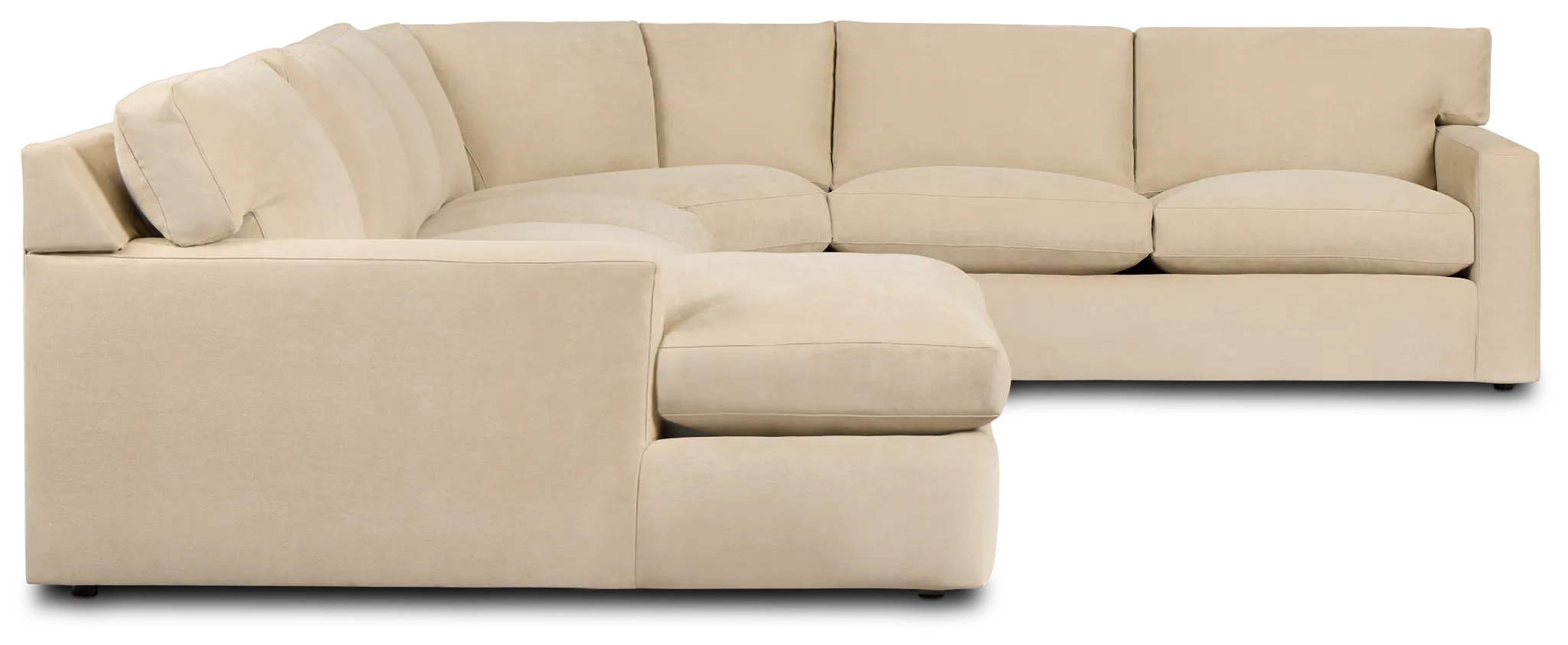 Hudson Beige Fabric Medium Left Chaise Wedge Sectional