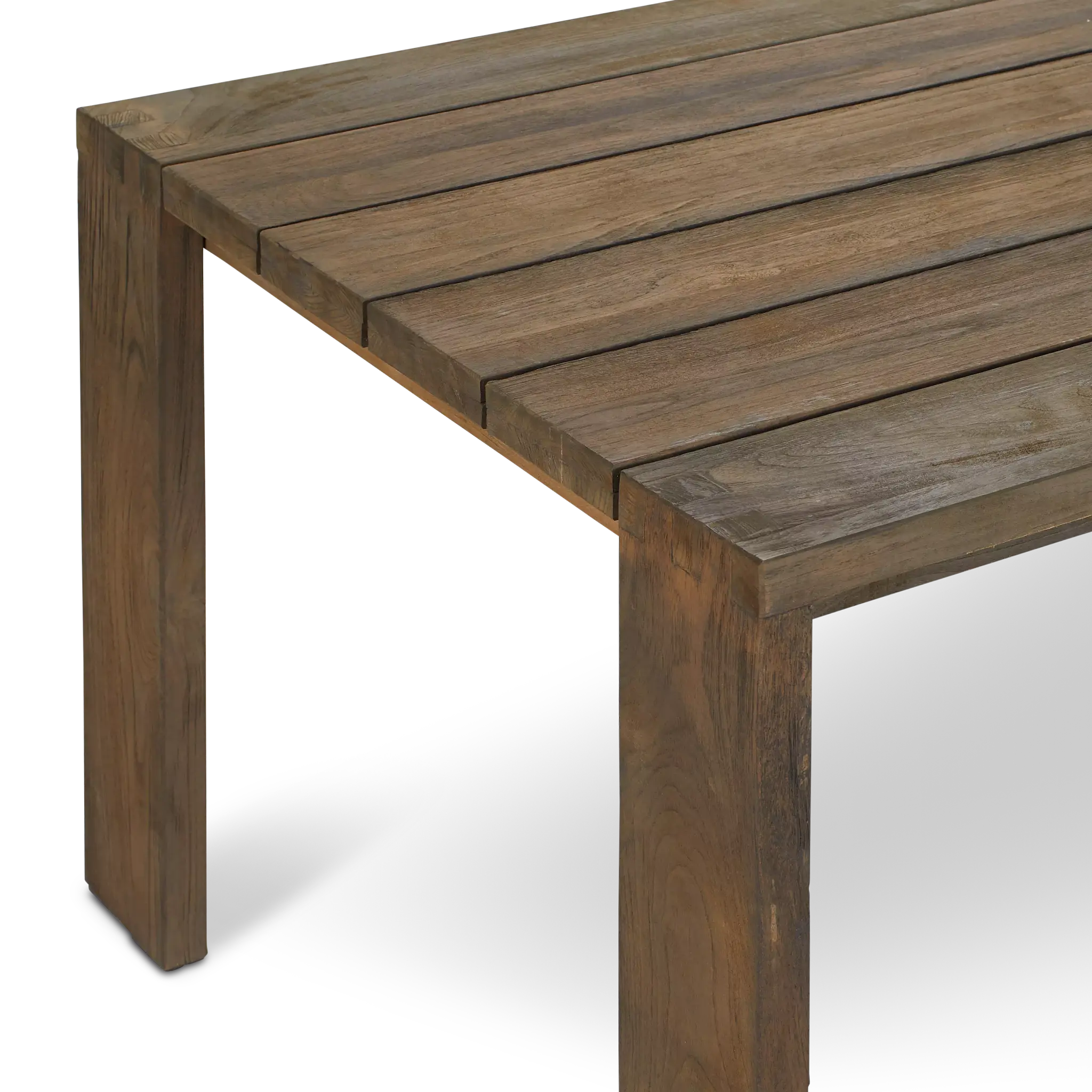 Linear Dark Gray White 86" Teak Table & 4 Cushioned Side Chairs Linear Dark Gray White 86" Teak Table & 4 Cushioned Side Chairs